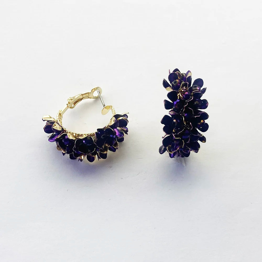 Wgoud-Brinco De Argola De Flor De Metal Colorido Para Mulheres, Jóias Floral, Presente Original, Novo Design, Marca De Moda