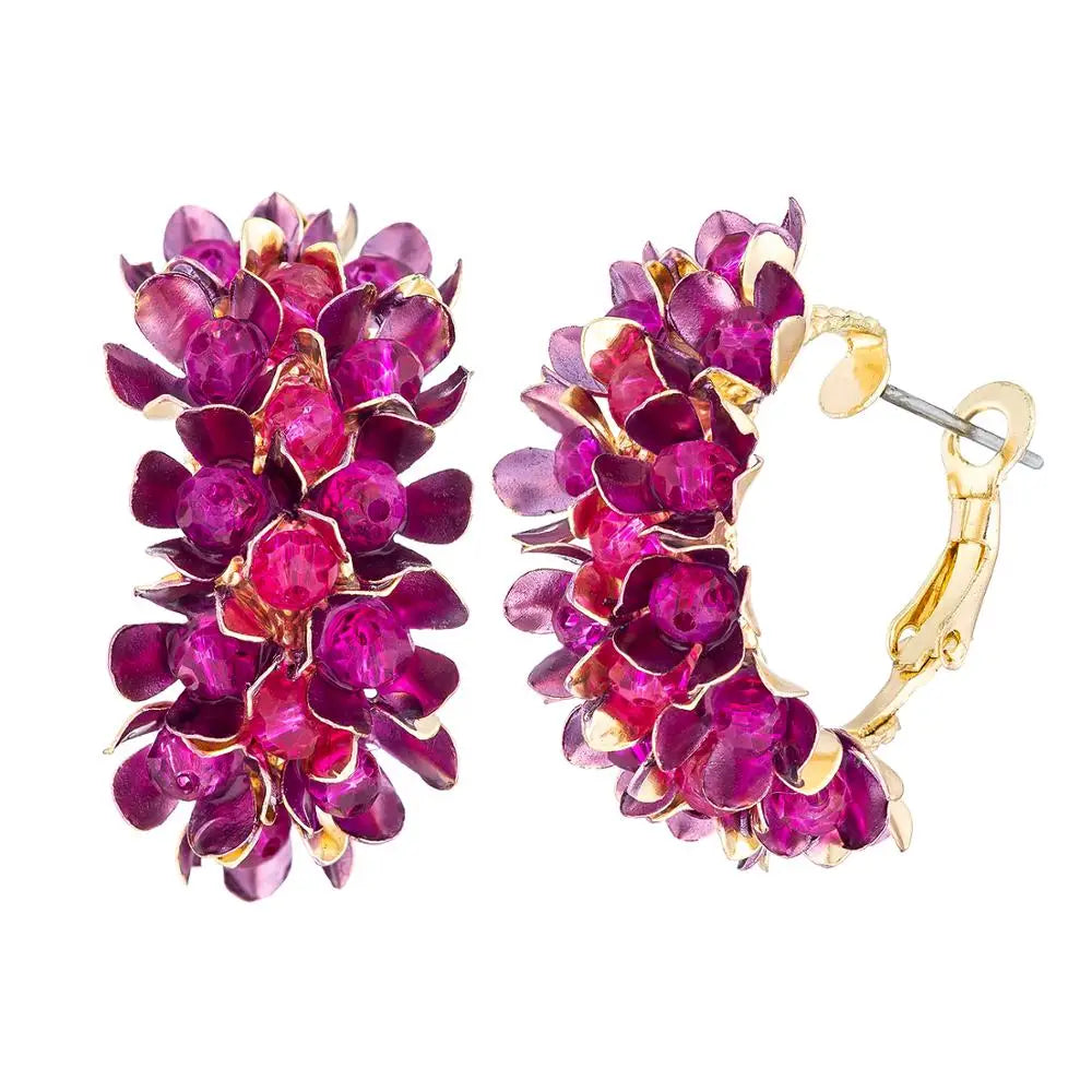 Brinco de Argola Floral