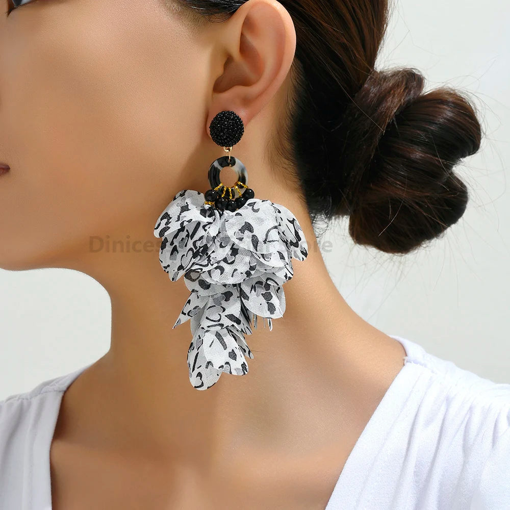 Brincos Glamour Floral Leopard