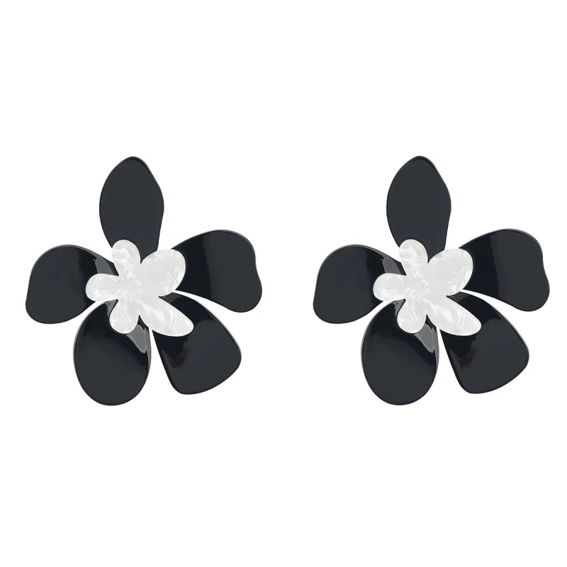 Brincos Flor Acrílico Geométrico