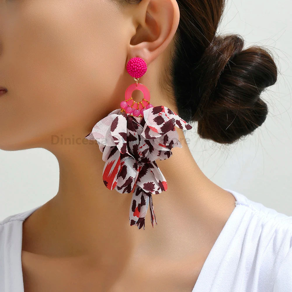 Brincos Glamour Floral Leopard
