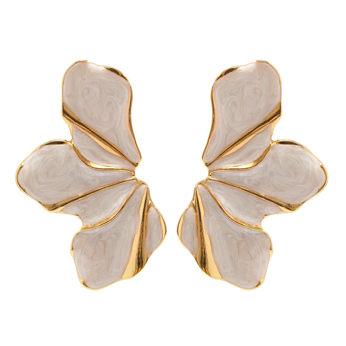 Brincos Elegantes Meia Flor com Pétalas de Luxo