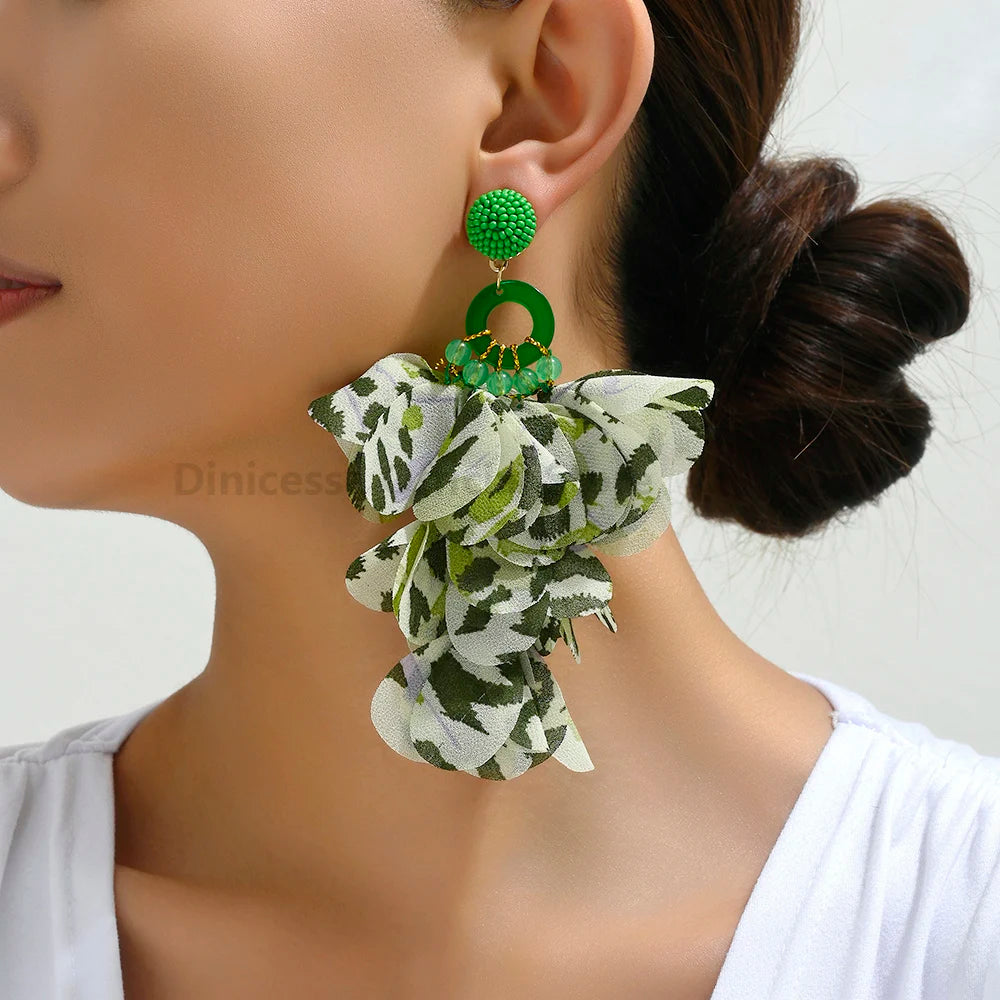 Brincos Glamour Floral Leopard