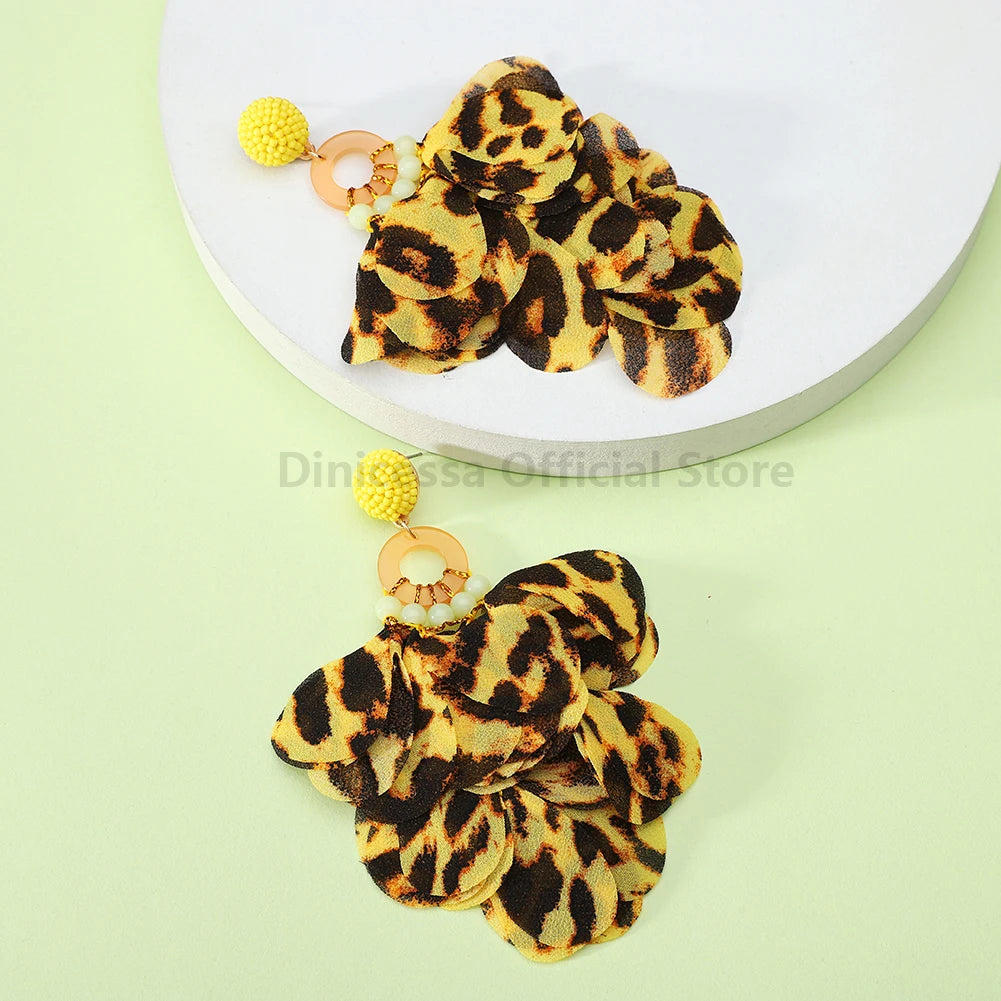 Brincos Glamour Floral Leopard