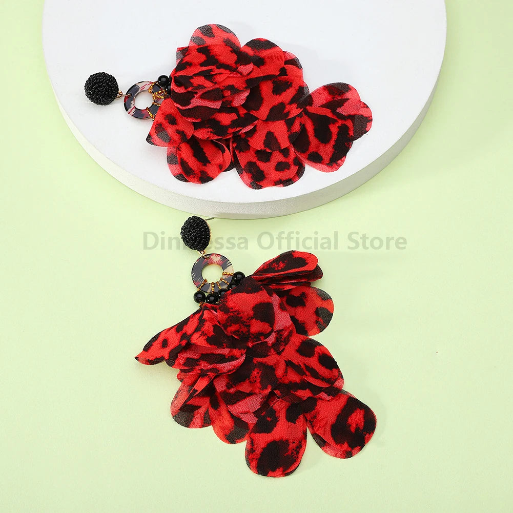 Brincos Glamour Floral Leopard