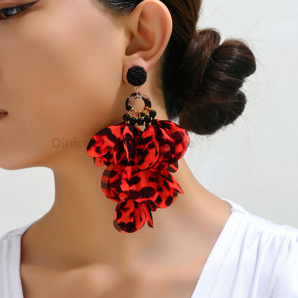 Brincos Glamour Floral Leopard