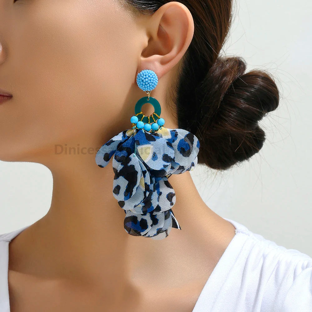 Brincos Glamour Floral Leopard