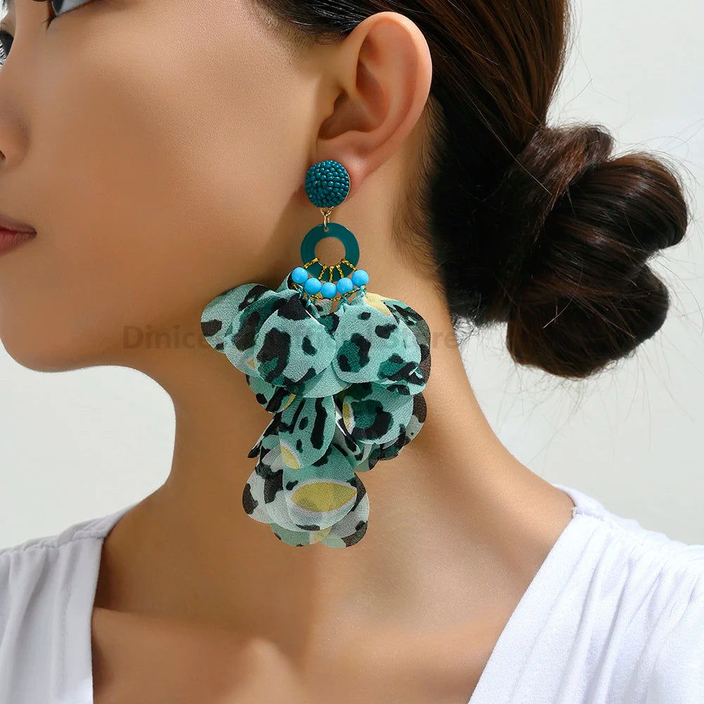 Brincos Glamour Floral Leopard