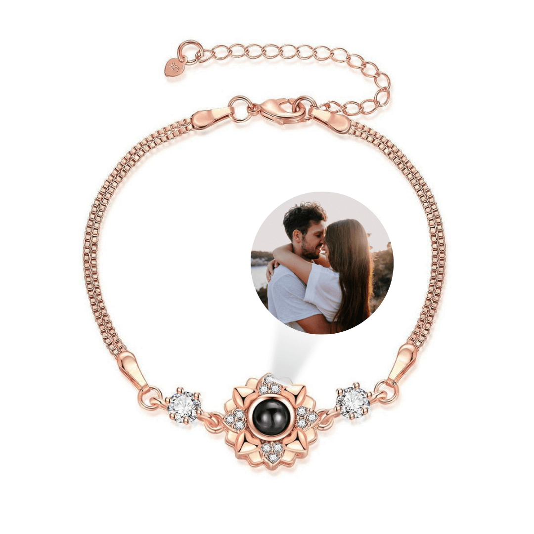 Pulseira Flor Foto Personalizada - Uniquale